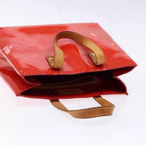 LOUIS VUITTON Monogram Vernis Reade PM Hand Bag Red Rouge LV Auth - Picture 7 of 16